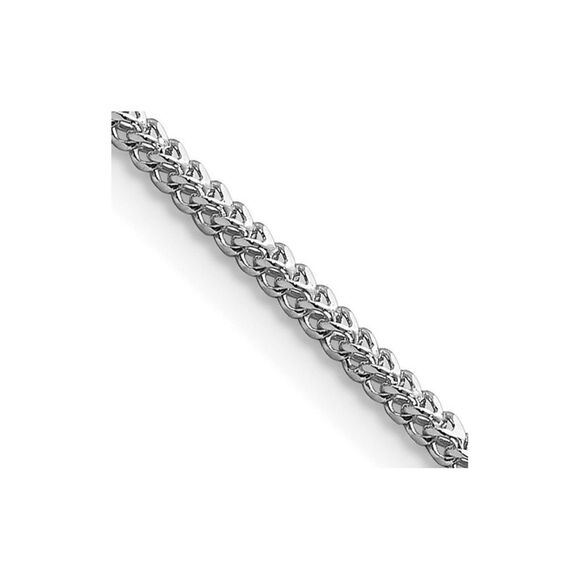 Kazi Luxury 14K White Gold 16 inch 1.3mm Franco with Lobster Clasp Chain